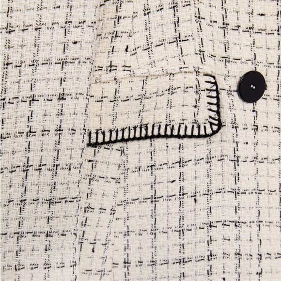 ZARA DOUBLE BREASTED TEXTURED WEAVE JACKET - Picture 13 of 16